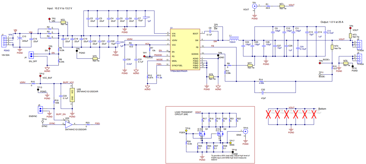 Schaltplan - Texas Instruments TPS543B25TEVM Evaluierungsmodul